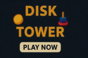 Disk Tower puzzle game – Tower of Hanoi online brain challenge on Aklic